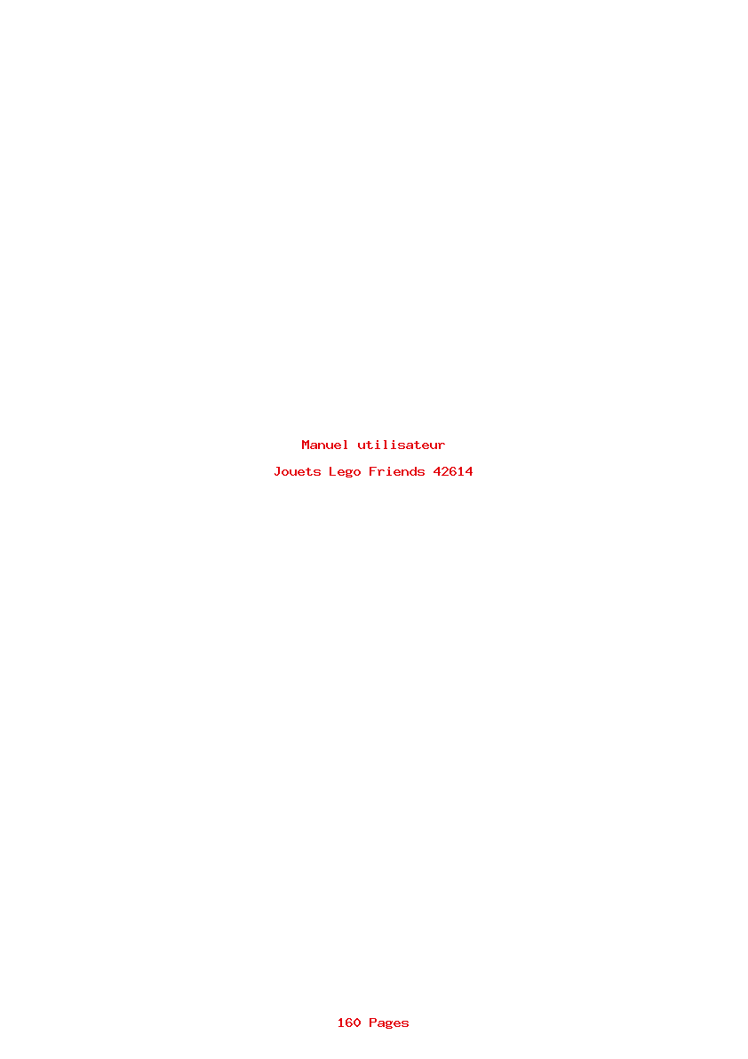 Page 1 de la notice Manuel utilisateur Lego Friends 42614