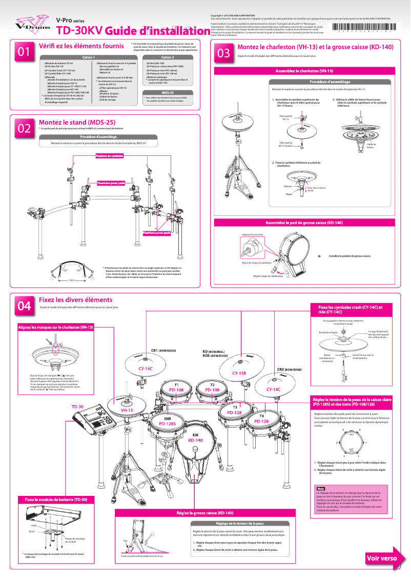 Page 1 de la notice Manuel utilisateur Roland TD-30KV