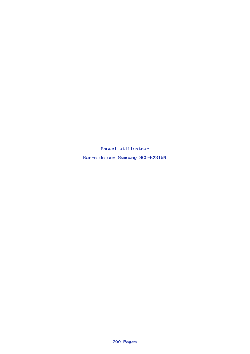 Page 1 de la notice Manuel utilisateur Samsung SCC-B2315N