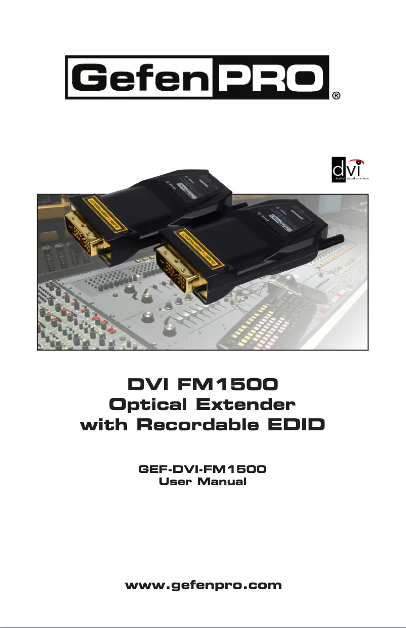 Page 1 de la notice Manuel utilisateur Gefen GEF-DVI-FM1500