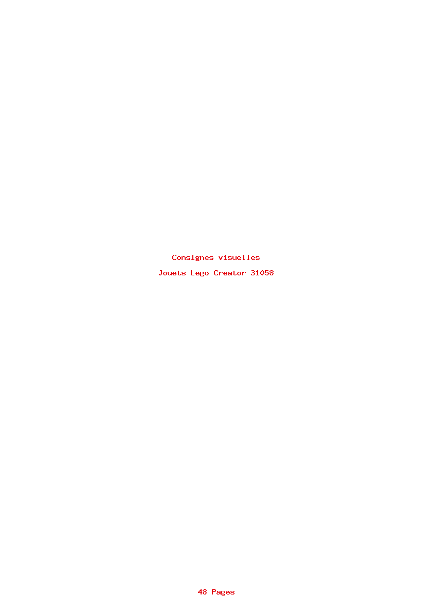 Page 1 de la notice Consignes visuelles Lego Creator 31058