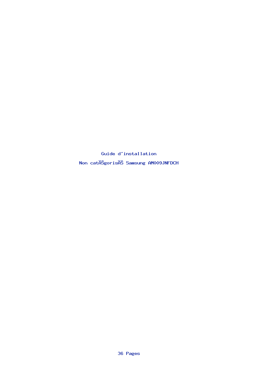 Page 1 de la notice Guide d'installation Samsung AM009JNFDCH