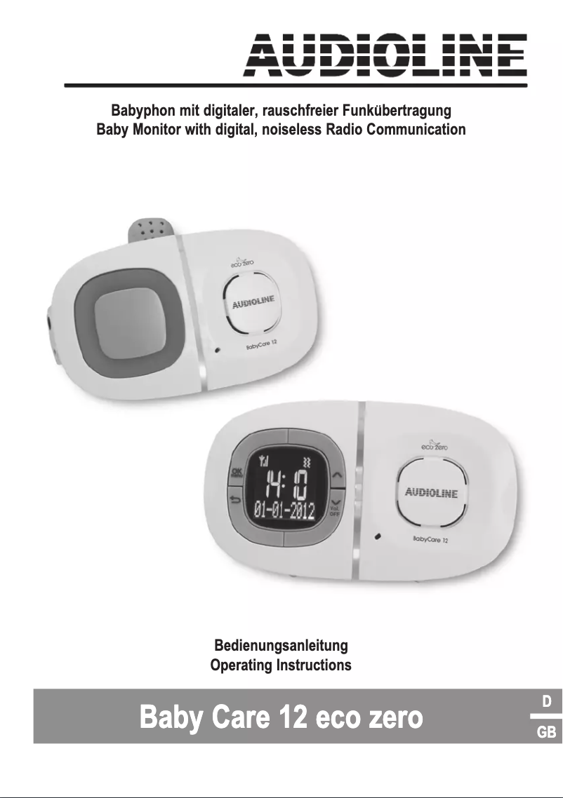 Page 1 de la notice Manuel utilisateur Audioline Baby Care 12