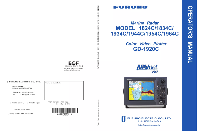 Page 1 de la notice Manuel utilisateur Furuno 1934C