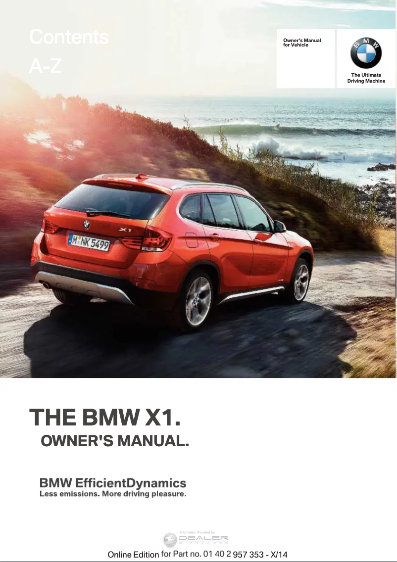 Page 1 de la notice Manuel utilisateur BMW X1 (2011)