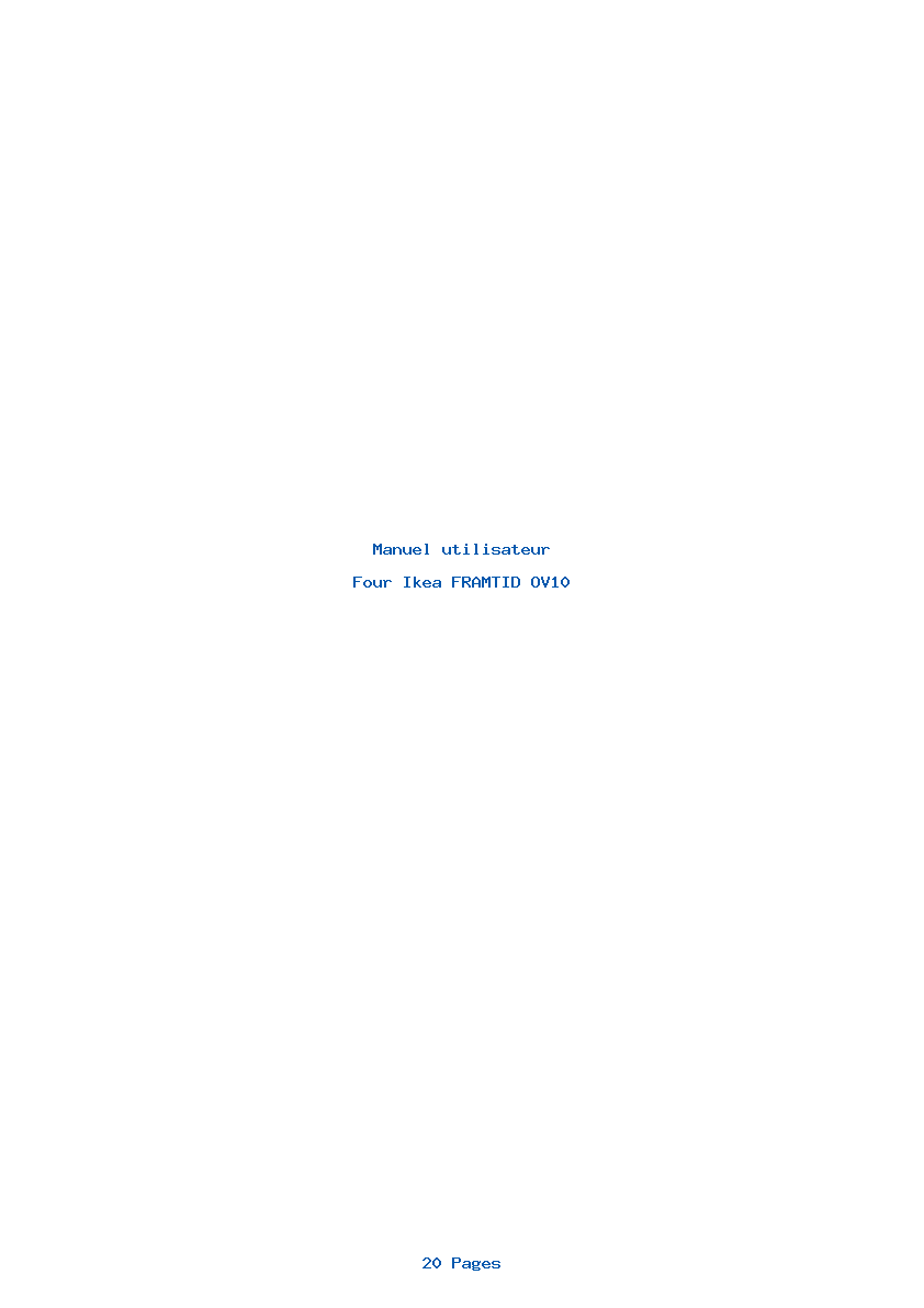 Page 1 de la notice Manuel utilisateur Ikea FRAMTID OV10