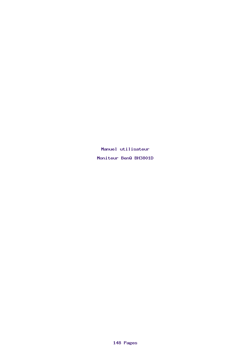 Page 1 de la notice Manuel utilisateur BenQ BH3801D