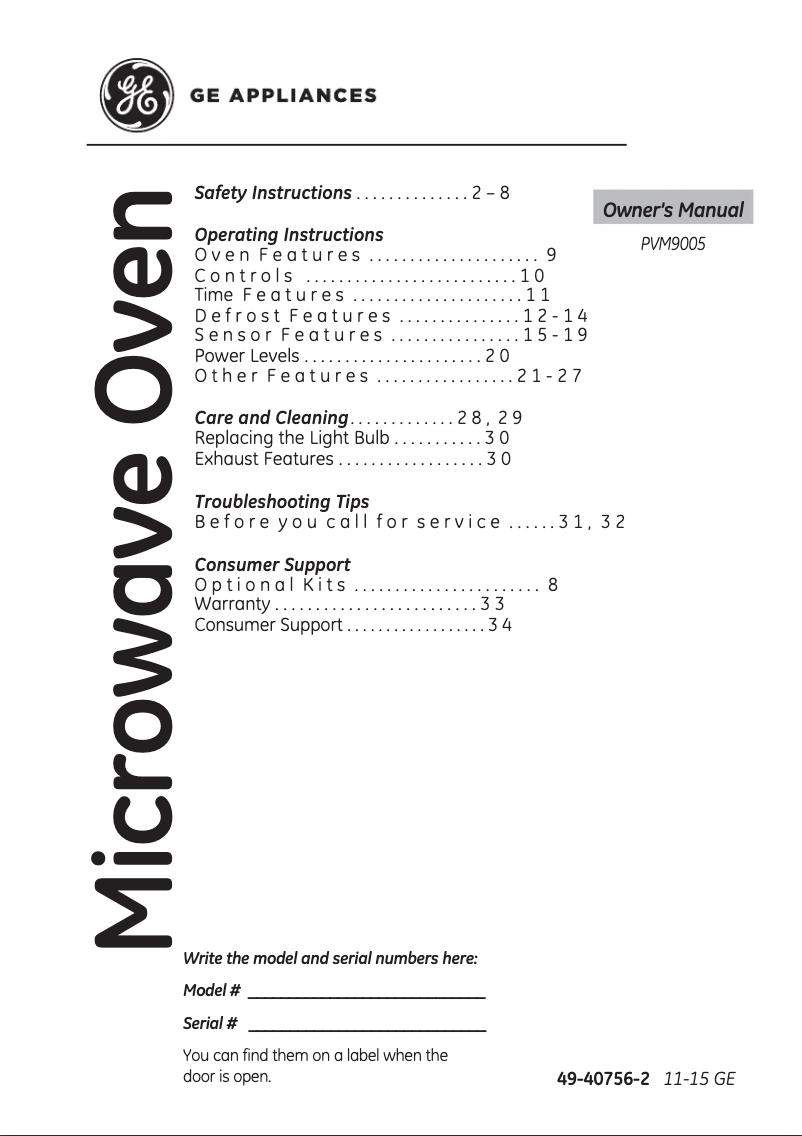 Página 1 del manual Manual de uso y mantenimiento GE Profile PVM9005FMDS