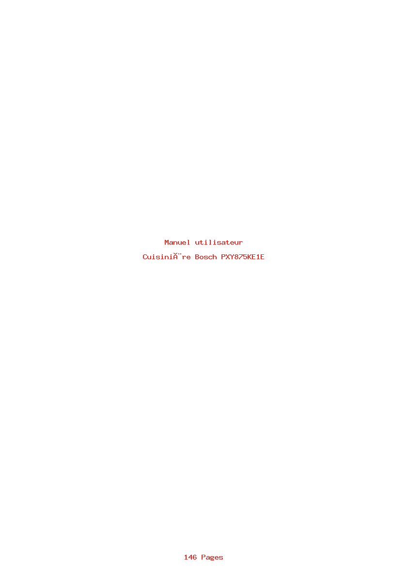 Page 1 de la notice Manuel utilisateur Bosch PXY875KE1E