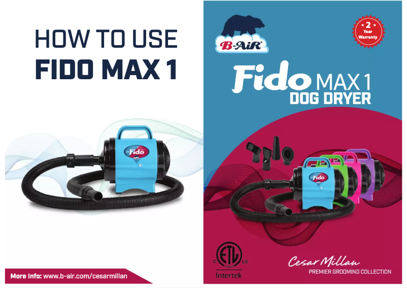 Page 1 de la notice Manuel utilisateur B-Air Fido Max 1