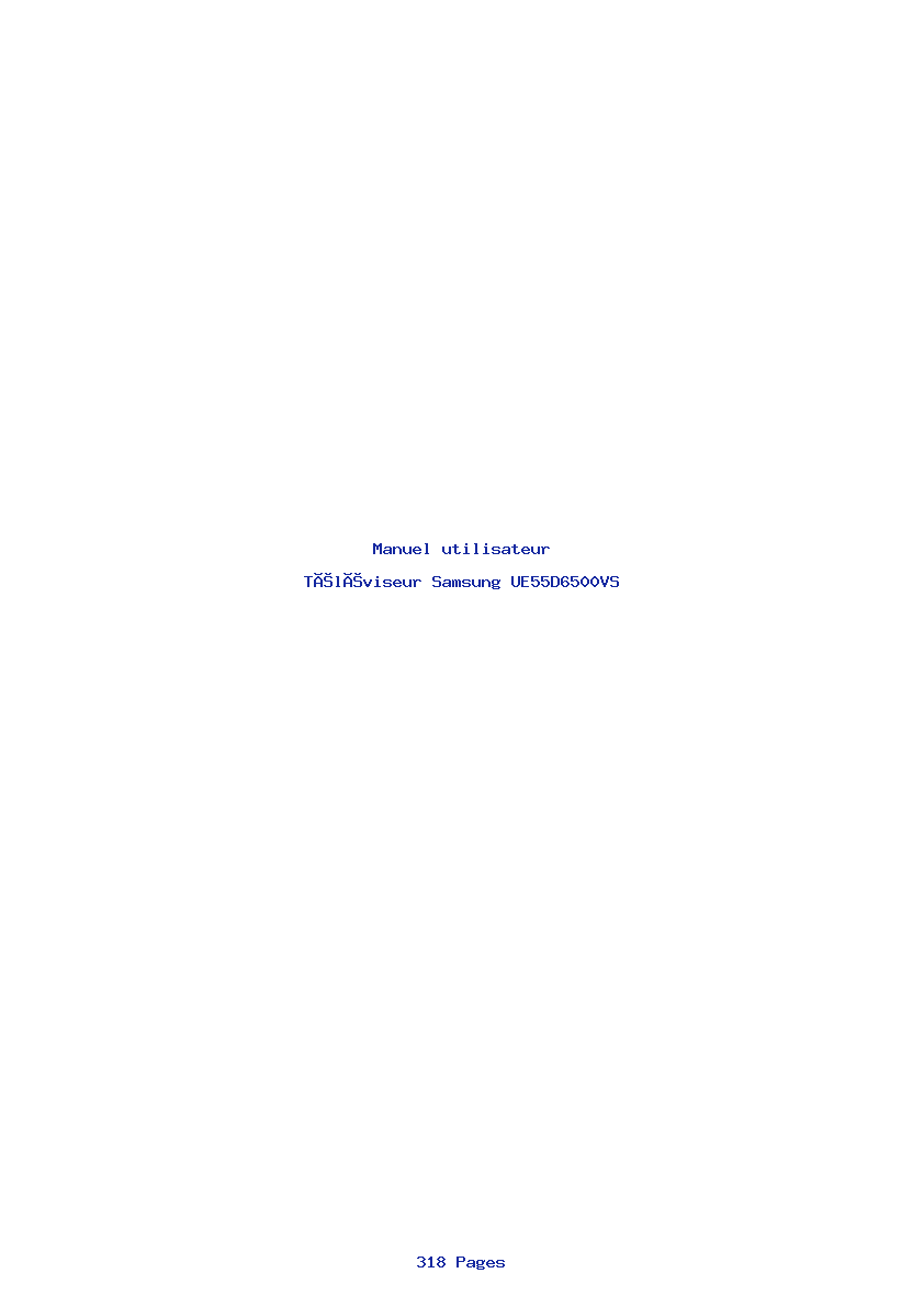 Page 1 de la notice Manuel utilisateur Samsung UE55D6500VS
