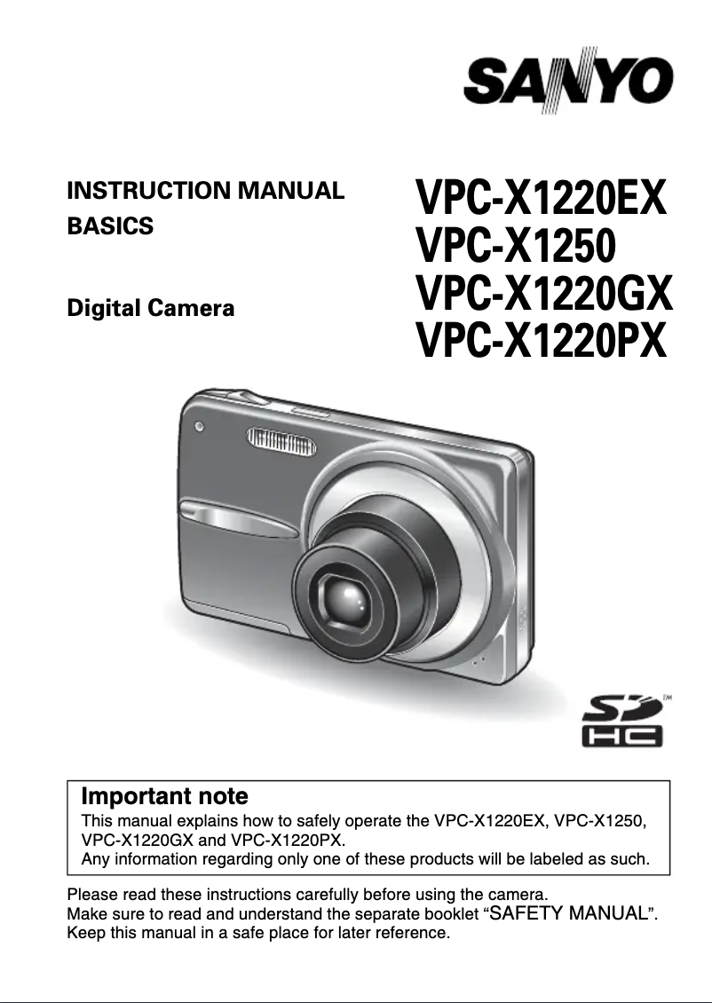 Página 1 del manual Manual de usuario Sanyo VPC-X1220EX