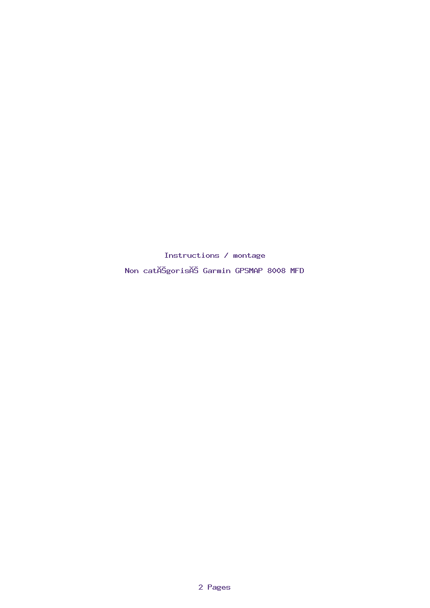 Page 1 de la notice Instructions / montage Garmin GPSMAP 8008 MFD