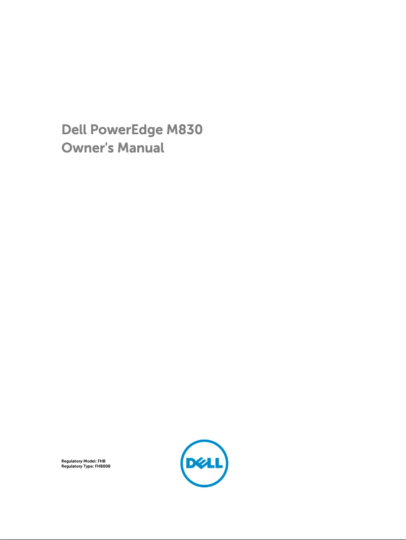 Page 1 of the manual Instruction Manual Dell PowerEdge M830