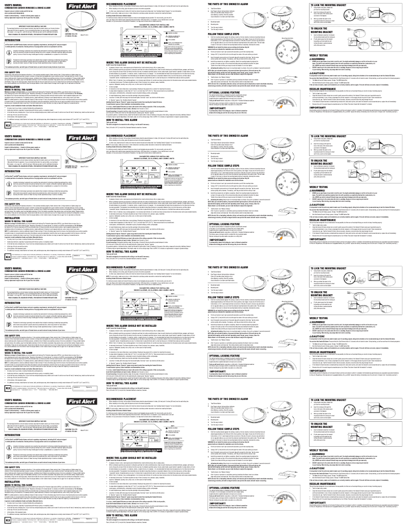 Page 1 de la notice Manuel utilisateur First Alert PRC710