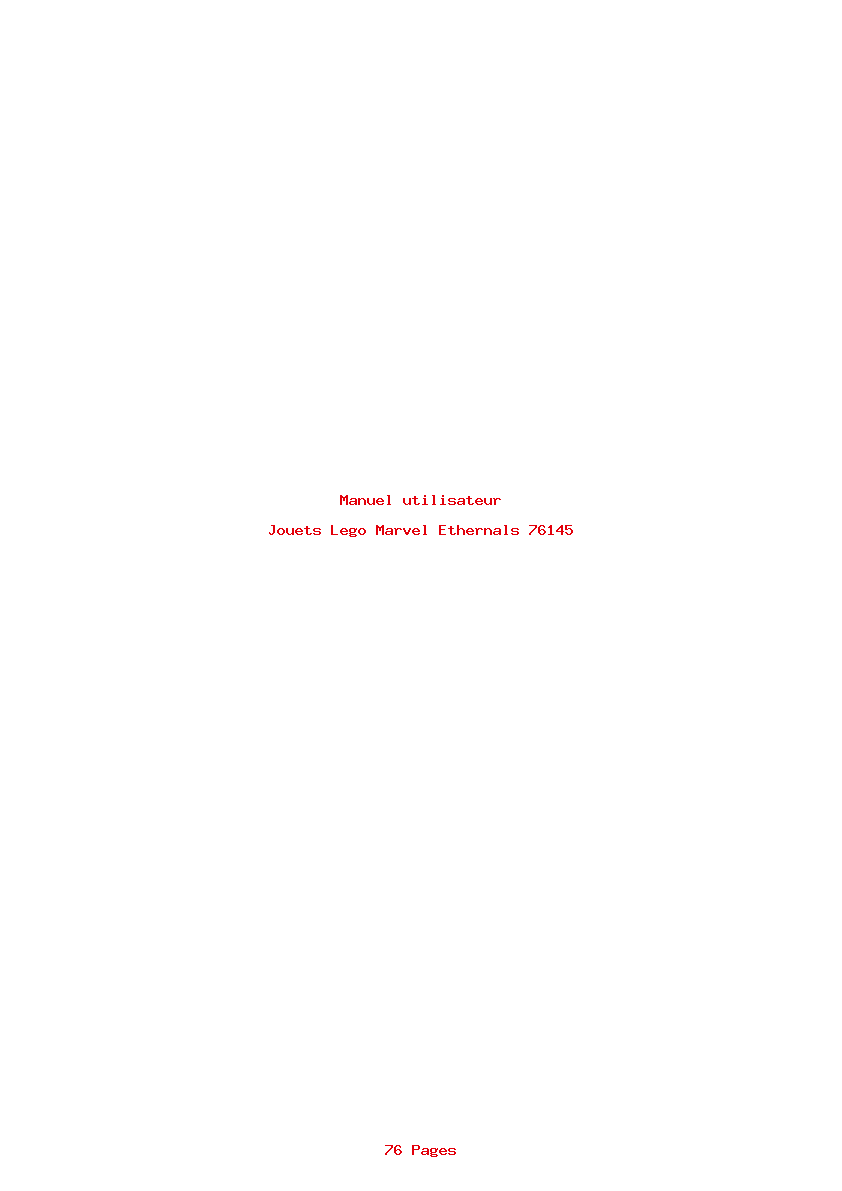 Page 1 de la notice Manuel utilisateur Lego Marvel Ethernals 76145