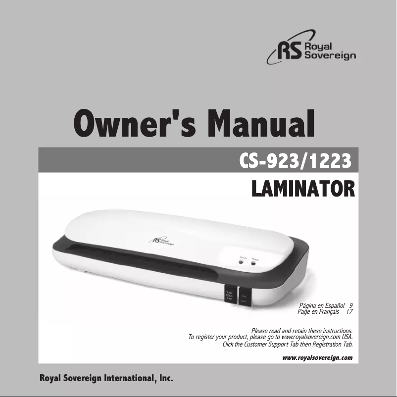 Page 1 of the manual User Manual Royal Sovereign CL-1223