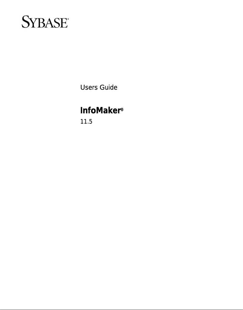 Page 1 of the manual User Manual Sybase InfoMaker 11.5