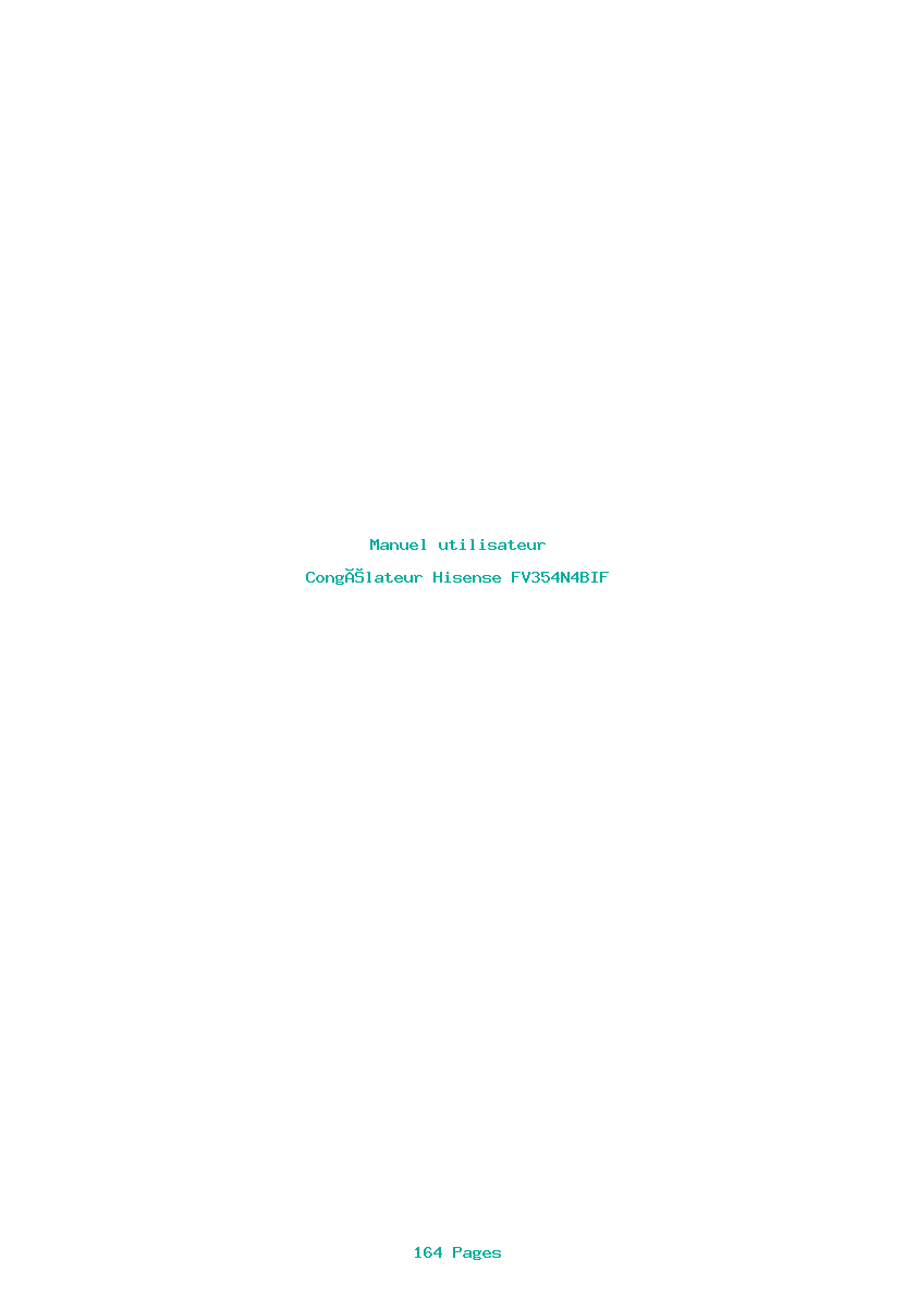 Page 1 de la notice Manuel utilisateur Hisense FV354N4BIF