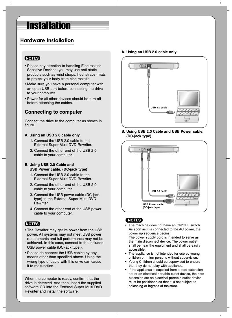 Page 1 de la notice Manuel utilisateur LG GP08NU11