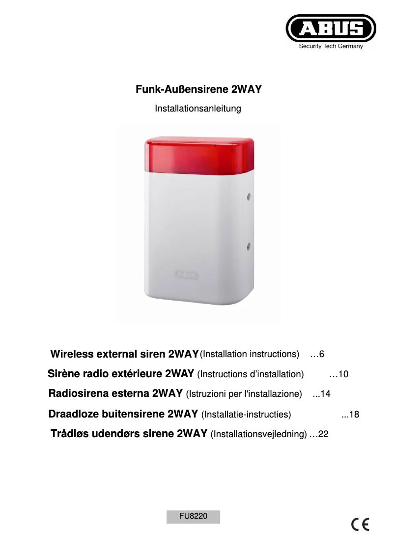 Página 1 del manual Manual de usuario Abus FU8222