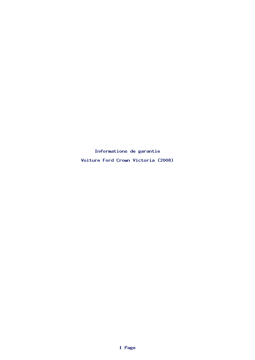 Image de la première page du manuel de l'appareil Crown Victoria (2008)