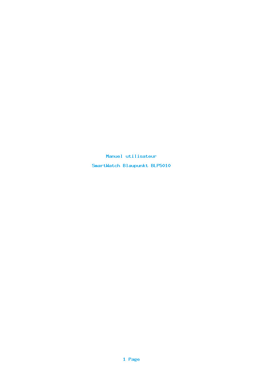 Page 1 de la notice Manuel utilisateur Blaupunkt BLP5010