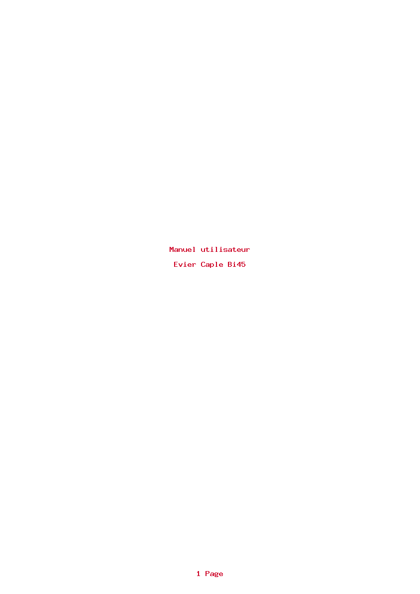 Page 1 de la notice Manuel utilisateur Caple Bi45