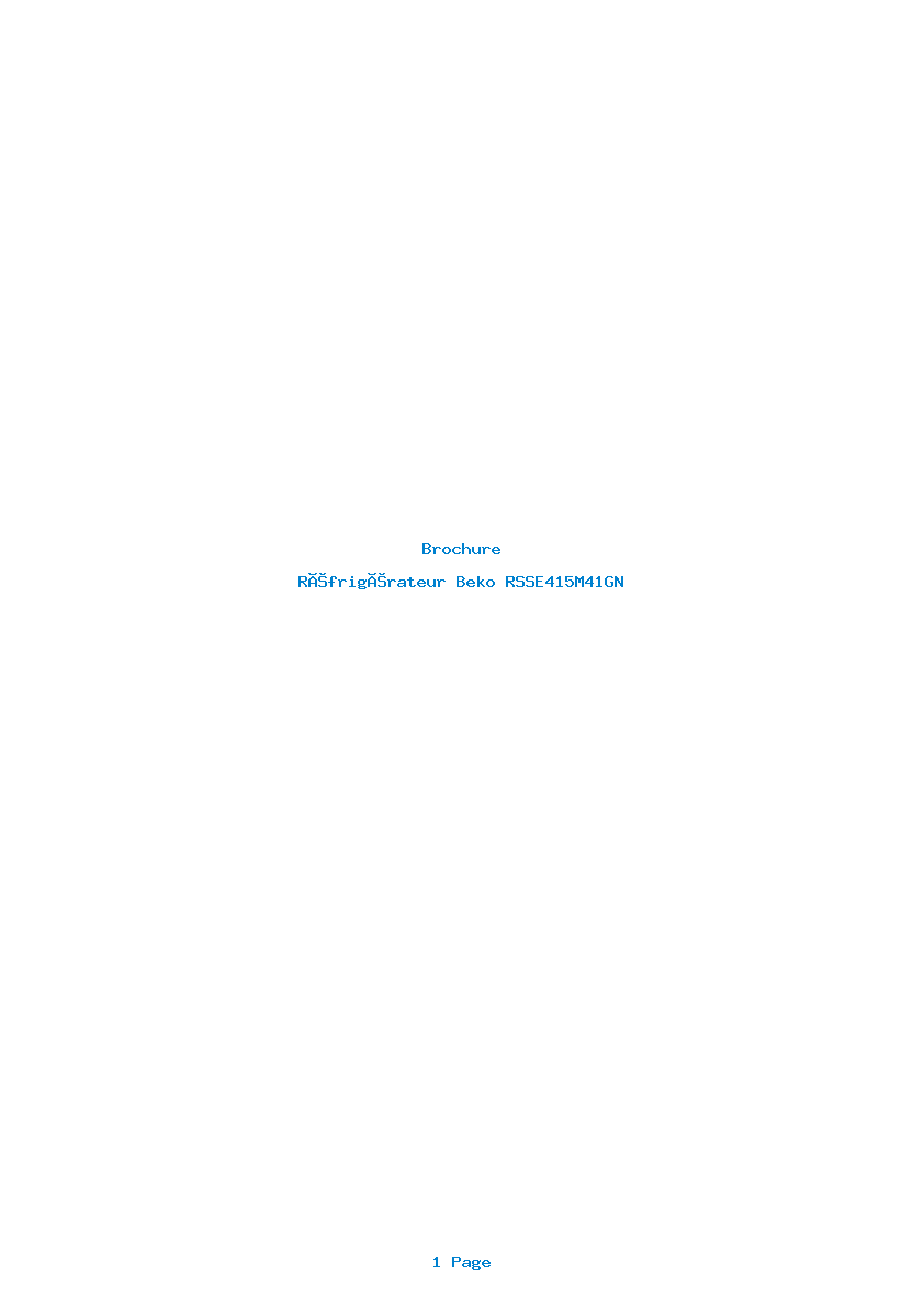 Page 1 de la notice Brochure Beko RSSE415M41GN