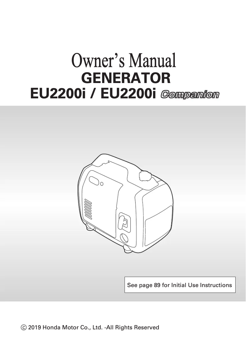 Image de la première page du manuel de l'appareil EU2200i