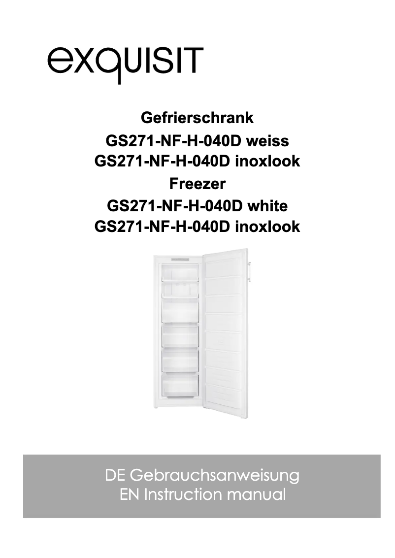 Page 1 de la notice Manuel utilisateur Exquisit GS271-NF-H-040D