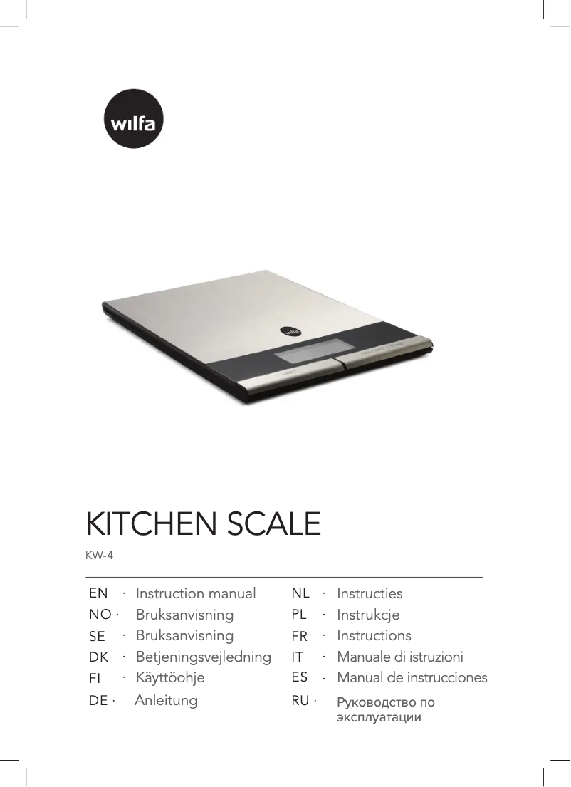Page 1 de la notice Manuel utilisateur Wilfa GRAM KW-4
