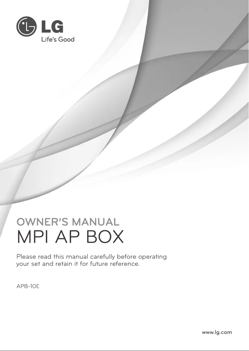 Page 1 of the manual User Manual LG APB-10E