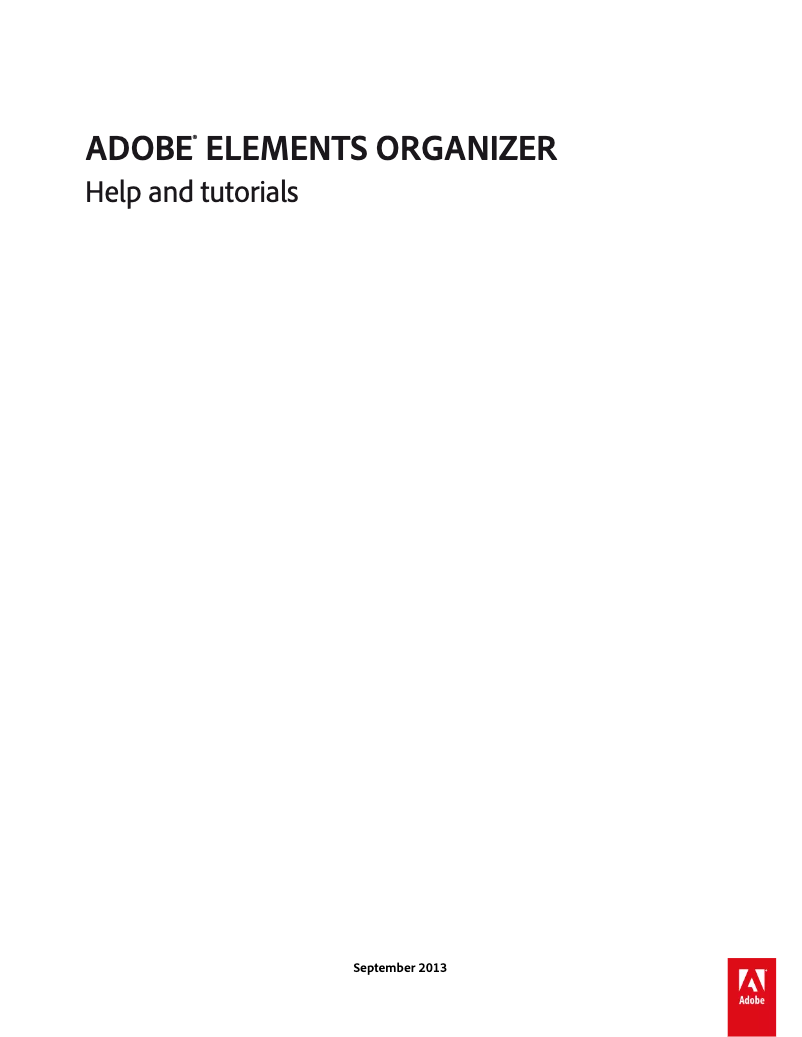 Page 1 de la notice Manuel utilisateur Adobe Elements Organizer 12