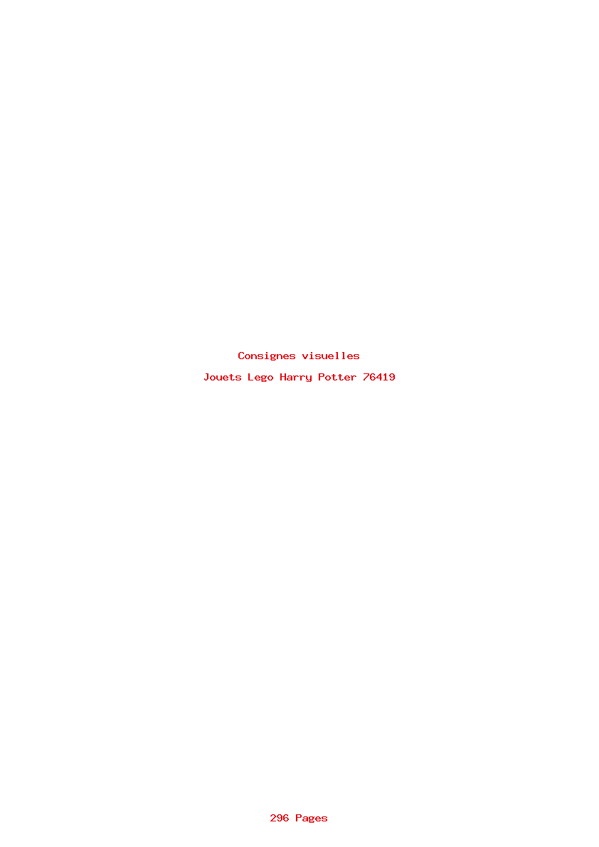 Page 1 de la notice Consignes visuelles Lego Harry Potter 76419