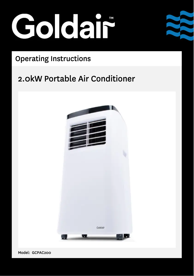 Page 1 de la notice Manuel utilisateur GoldAir GCPAC200