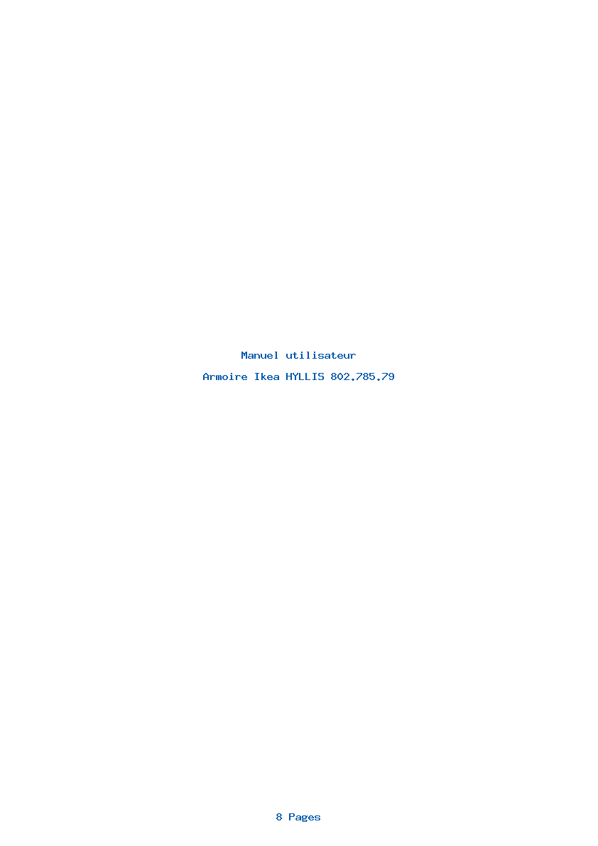 Page 1 de la notice Manuel utilisateur Ikea HYLLIS 802.785.79