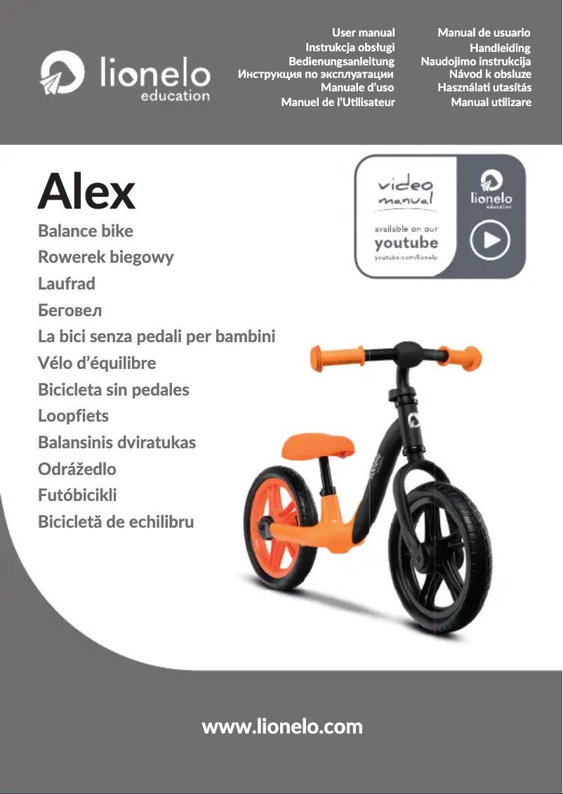 Page 1 de la notice Manuel utilisateur Lionelo Alex