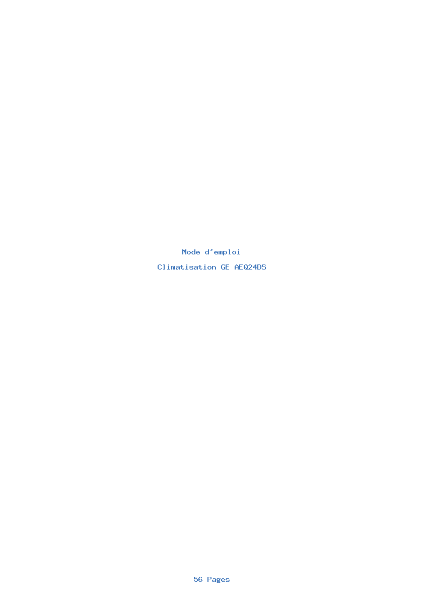 Page 1 de la notice Mode d'emploi GE AEQ24DS
