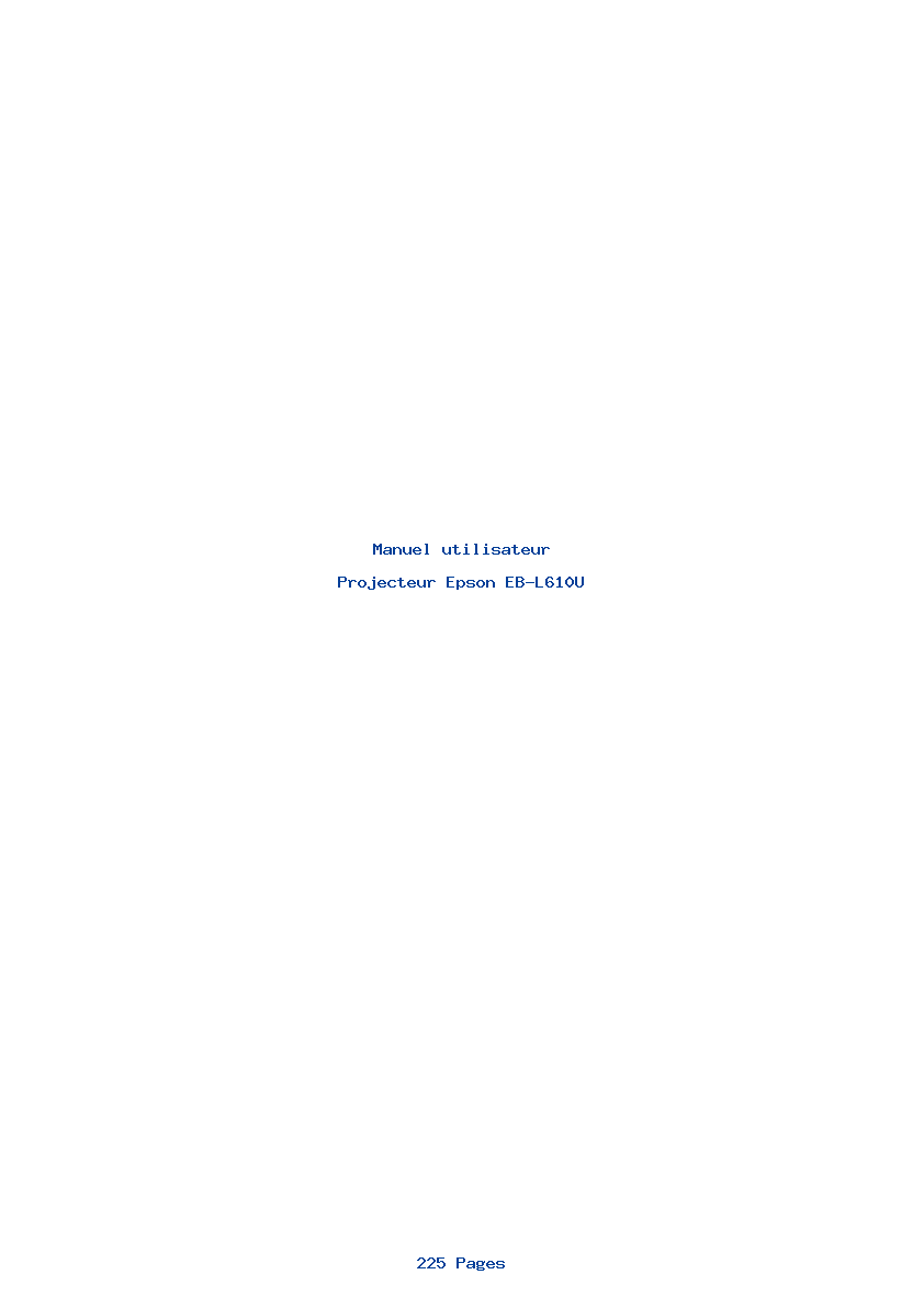 Page 1 de la notice Manuel utilisateur Epson EB-L610U