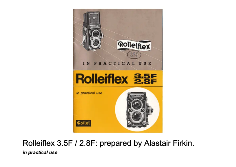 Página 1 del manual Manual de usuario Rollei Rolleiflex 2.5F