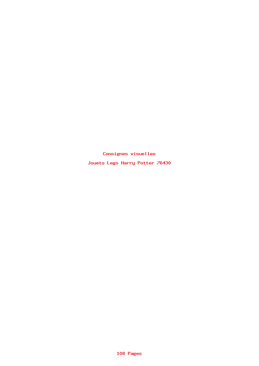Page 1 de la notice Consignes visuelles Lego Harry Potter 76430