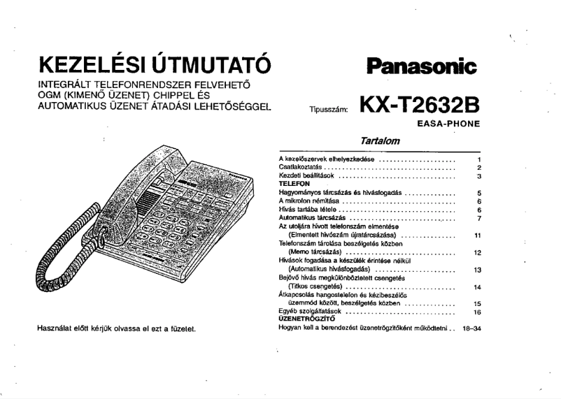 Página 1 del manual Manual de usuario Panasonic KX-T2632