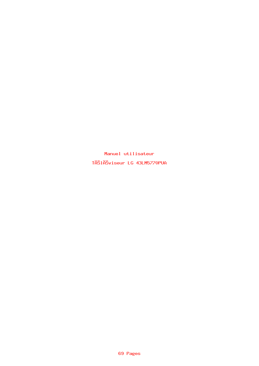Page 1 de la notice Manuel utilisateur LG 43LM5770PUA