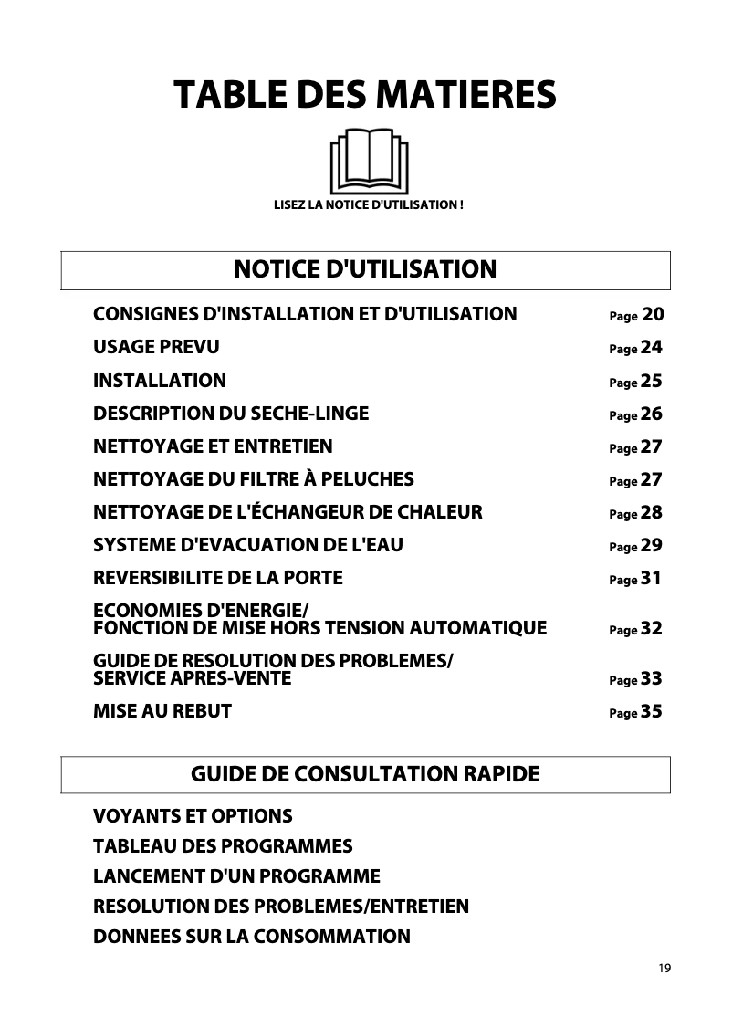 Page 1 de la notice Manuel utilisateur Whirlpool AWB 615