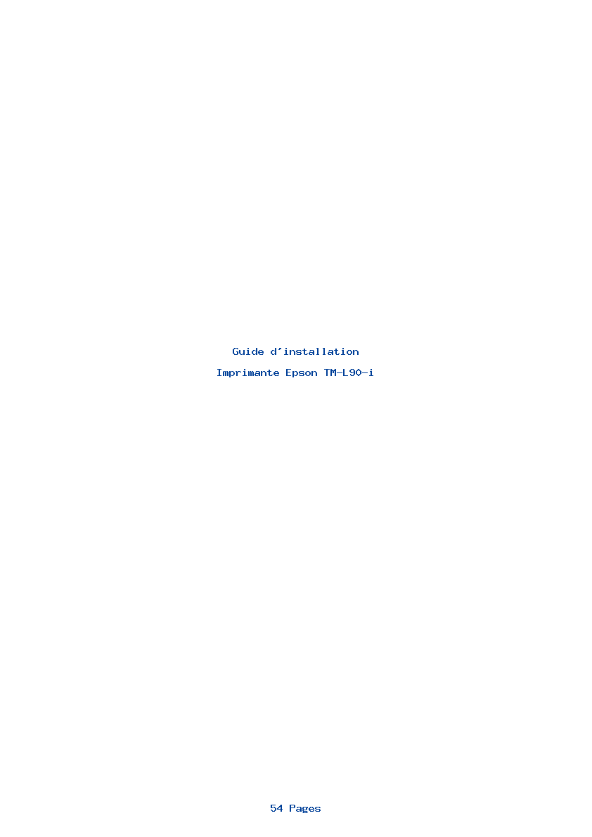 Page 1 de la notice Guide d'installation Epson TM-L90-i