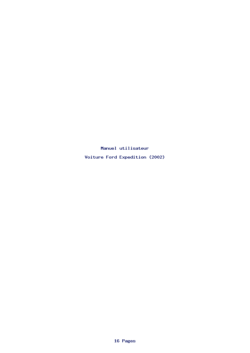 Page 1 de la notice Manuel utilisateur Ford Expedition (2002)