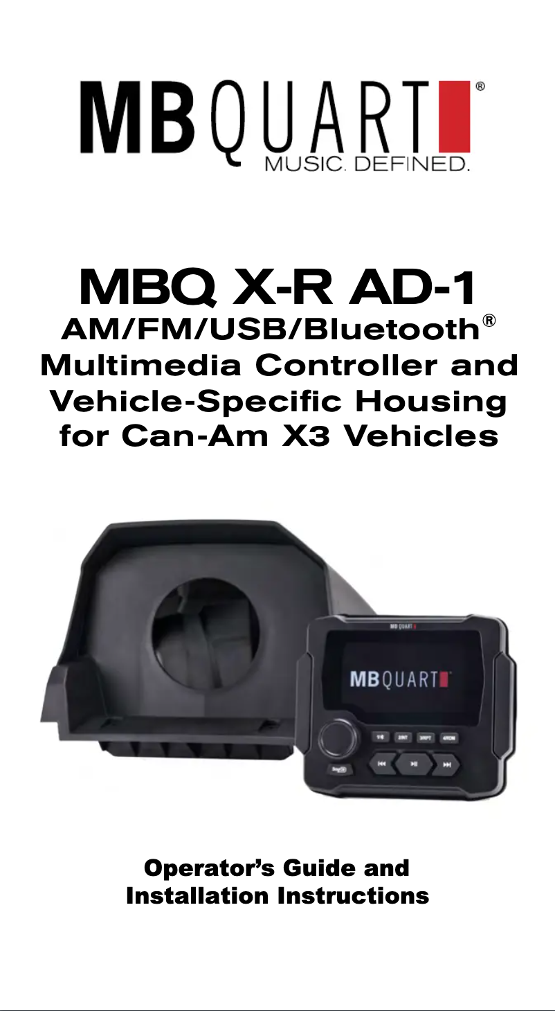 Image de la première page du manuel de l'appareil MBQX-RAD-1