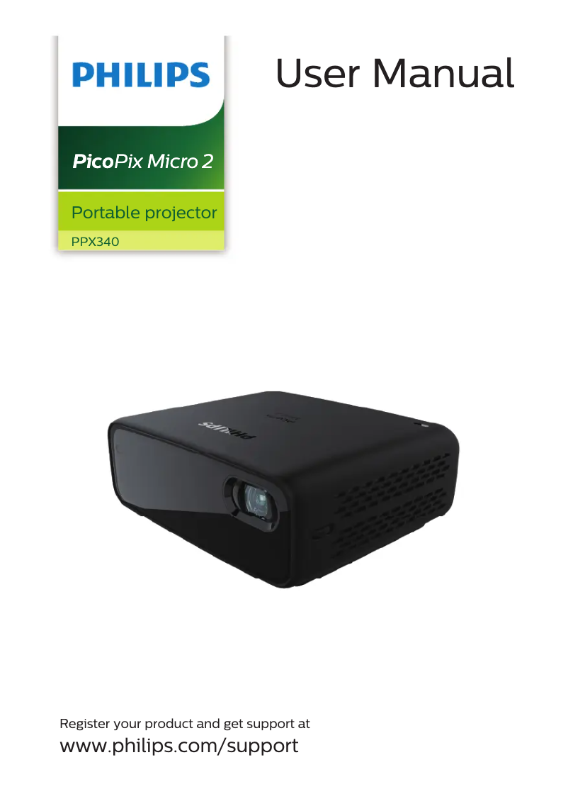 Page 1 of the manual User Manual Philips PicoPix Micro 2 PPX340