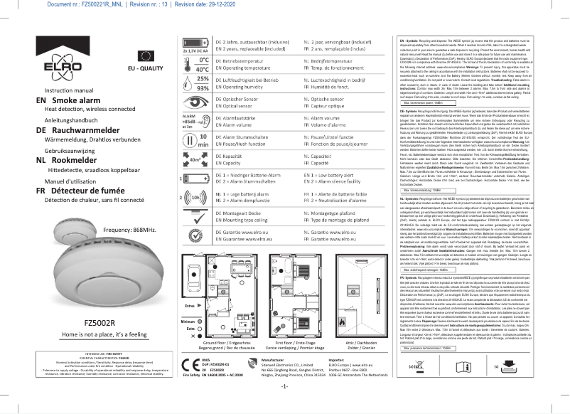 Página 1 del manual Manual de usuario Elro FZ5002611R